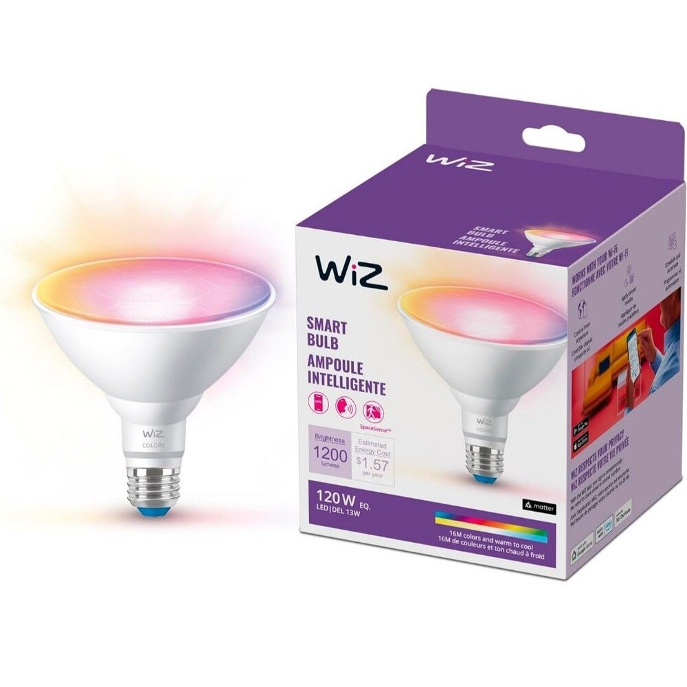 WiZ 16M Colors 120 Watt Equivalent Smart LED Wi-Fi Bulb 13PAR/wifi Fast Shipping